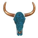 Bestgiftever Turquoise Cow Bison Skull Head With Gold-tone Painted Horn Wall .... Fixed Price $66.92.