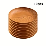 10PCS Wood Grain Plastic Plates Set, Thick Design, Ideal For Home & Outdoor Use. Fixed Price $19.99.