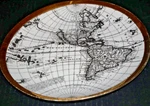 Mappamondi Stilberico Vicenza Italy West Hemisphere Antique Plate Gold Band. Fixed Price $24.99.