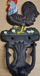 Rooster Cast Iron Metal Door Knocker Painted Country Style Black Multi-color. Fixed Price $20.00.