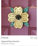 Michael Healy "dogwood" Brass Door Knocker Signed/numbered. Fixed Price $60.00.