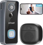 Iegeek 5MP Doorbell Camera Wireless No Subscription- Video With Chime. Fixed Price $50.99.