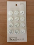 Vtg Pearl White Sears Roebuck And Co. Buttons Set Of 12 Original Card Nos. Fixed Price $7.00.
