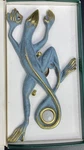 Vintage Flora & Fauna Solid Brass Gecko Lizard Doorbell New Old Stock Box. Fixed Price $39.90.