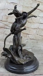 Art Dog Plying Bronze Sculpture Statue Marble Base Figurine Figure Decor Nr. Fixed Price $319.60.
