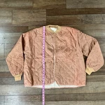 70S Vtg Size Quilted Liner Jacket Rust Orange Snap Front Padded Coat #111010. Fixed Price $39.99.