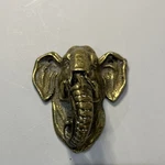 Vintage Brass Elephant Door Knocker Moving Trunk Head Patina Decor. Fixed Price $29.88.