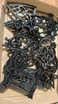 Ornate Black Cast Iron Salvage Wall Brackets Decorative Hardware Lot. Fixed Price $40.00.
