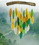 Cut Glass & Wood Rainforest Waterfall Wind Chime GEBLUEG458. Fixed Price $32.75.
