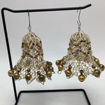 2 Vintage Gold Mercury Glass Beads Wire Mesh 4.5 Christmas Ornaments Bells. Fixed Price $37.19.