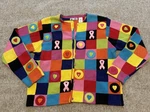 Acorn Multicolor Knit Cardigan Sweater Heart Pink Ribbon Button Medium. Fixed Price $19.99.