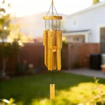 Bamboo Wind Chimes Outdoor, Wooden For Outside With Melody Deep T.... Fixed Price $45.10.
