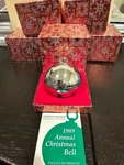 1989-WALLACE Silver Plate Christmas Magical Santa Sleigh Bell W/ Box & Card-each. Fixed Price $35.75.
