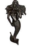 Cast Brass Bronze Metal Mermaid Spi Door Knocker. Fixed Price $35.00.