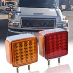 2X Double Face Square 51 Led Truck Pedestal Fender Turn Signal Lights Amber/red. Fixed Price $39.98.