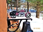 Montague Motorcycle Cast Hanging Dinner Bell Burgundy -u.s.a.. Fixed Price $79.00.