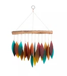 Blue Handworks Santa Glass Chime Sandblasted Feathers New Handcrafted. Fixed Price $38.00.