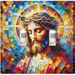 Metal Light Switch Outlet Cover Wall Plate Abstract Mosaic Jesus Christ SAN158. Fixed Price $18.89.