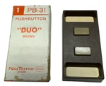Vintage Nutone PB-31 Pushbutton Door Bell Duo Brown, 2 Independent Buttons. Fixed Price $16.99.