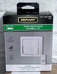 Defiant 18000306 Wireless Plug-in Doorbell Kit With Push Button, White. Fixed Price $19.58.