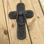 Vintage Antique Cast Iron Cross Door Knocker Floral Morning Glory 11. Fixed Price $18.99.