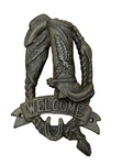 Cowboy Boot Hat Door Knocker Rustic Cast Iron Welcome Horseshoe Rope 6.5"X3.5". Fixed Price $13.97.