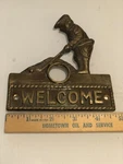 Solid Brass Golfer Welcome Doorbell Vintage Patina. Fixed Price $21.00.