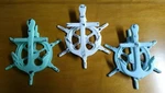 Nautical Beach Ocean Distressed Anchor Ship Wheel Door Knocker Cast Iron. Fixed Price $22.95.