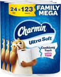 Charmin Ultra Soft Cushiony Touch Toilet Paper - 24 Rolls. Fixed Price $42.99.