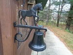 Cast Aluminum Black Montague Gaited Horse Hanging Bell. Fixed Price $79.00.