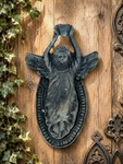 Vtg Cast Iron Angel Door Knocker Gothic Cherub Black Rustic Cottage Decor Spi. Fixed Price $49.99.