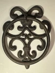 Vtg Cast Iron Fleur De Door Knocker English Cottage Style Ornate Heavy 9. Fixed Price $25.00.