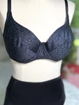 Vtg Y2K Vassarette Bra Satin Scroll & Vanity Fair Panty Brief Set 7 Black 38C. Fixed Price $34.95.
