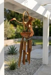 Handmade Wooden Carved Mama & Baby Bird Nest Bamboo Wind Chime Garden Decor. Fixed Price $35.00.