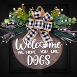 Welcome Hope You Like Dogs Door Sign For Farmhouse Outside, 3D Solid Wood .... Fixed Price $31.58.