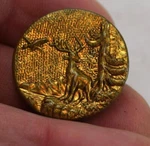 Antique Brass Metal Buck Deer Button 1" Diameter. Fixed Price $19.99.