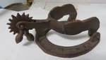 Vintage Cast Iron Equestrian Spur & Horseshoe Door Knocker, Wild West Decor. Fixed Price $11.96.