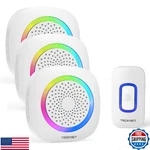 Tecknet Wireless With 3 Portable Doorbells Rgb Light, Battery Powe. Fixed Price $46.06.