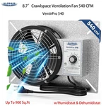 Alorair 8.7 Crawlspace Ventilation Fan 540CFM Basement Garage Attic Exhaust. Fixed Price $89.00.