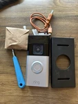 Ring Video Doorbell 2 Silver Wireless Streaming W/ Mounting Accessories. Fixed Price $40.00.