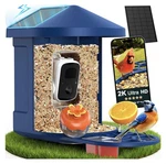 Peckcam Bird Feeder W/ 2KLIVE Camera, Ai Identify 10000 Species, 3 Solar Panels. Fixed Price $39.99.