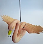 Exhart Pink Flamingo W/ Hanging Spring Loaded 9" Garden Windy Wings For Chimes. Fixed Price $12.99.