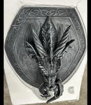 Vengeance, Dragon Wall Sculpture By Design Toscano, Double Trophy, Shield. Fixed Price $198.99.