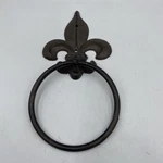 Cast Iron Fleur De Lis Towel Ring. Fixed Price $20.90.