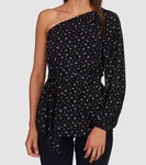 $88 Michael Kors Women's Black One Shoulder Tie Waist Tunic Top Size. Fixed Price $21.29.