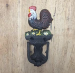 Vtg Cast Iron Rooster Chicken Door Knocker Hand Painted Farmhouse Decor. Fixed Price $20.00.