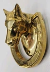 Vintage Head & Horseshoe Cast Solid Brass Door Knocker Equestrian Decor. Fixed Price $34.99.