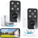 2PCS Iegeek Wireless Outdoor Security Cameras Pan Rotating 180 Home Cctv. Fixed Price $85.49.