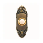 New Heath Zenith Wired Antique Brass Metal Push Button Doorbell SL-925. Fixed Price $9.00.