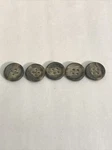 Lot Of (5) 1960'S Round Gray Tortoise Shell Stone 4-HOLE 9/16 Buttons A29. Fixed Price $9.99.